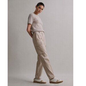 REISS Violet Mid Rise Cargo Trousers in Neutral - NWOT - Wool Blend 6